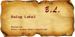 Balog Lehel névjegykártya